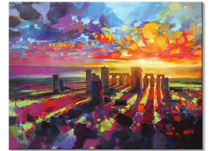Kolorowe Stonehenge - obraz